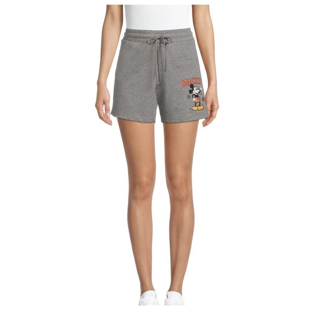DISNEY Mickey Mouse Juniors SIZE 3X‎ 21 Pull-On Graphic Shorts Grey XXXG